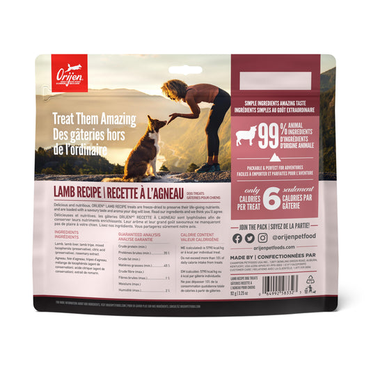 ORIJEN Grass-Fed Lamb Grain-Free Freeze-Dried Dog Treats, 3.25-oz