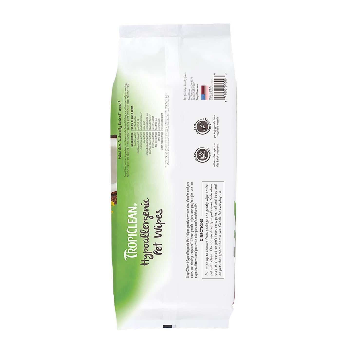 Tropiclean Hypoallergenic Deodorizing Pet Wipes, 100-count (Size: 100-count)