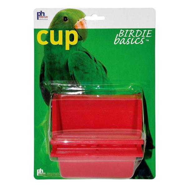 Prevue Pet Products Birdie Basics Plastic Bird Perch High Back Mountable Feeding Cup, 6oz (Size: 6oz)