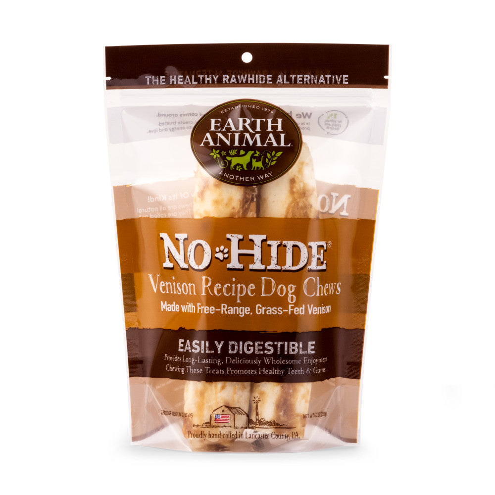 Earth Animal No-Hide Venison Chew Dog Treat, Medium, 2-pack (Size: Medium, 2-pack)