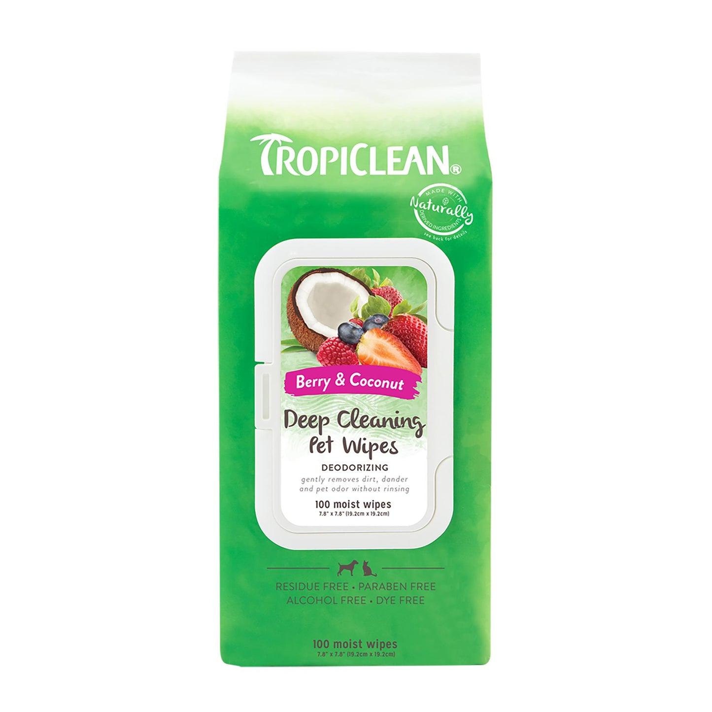 Tropiclean Deep Cleaning Deodorizing Pet Wipes, 100-count (Size: 100-count)