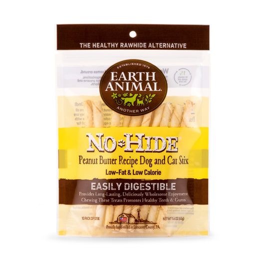 Earth Animal No-Hide Peanut Butter Stix Chew Dog Treat, 10-pack (Size: 10-pack)