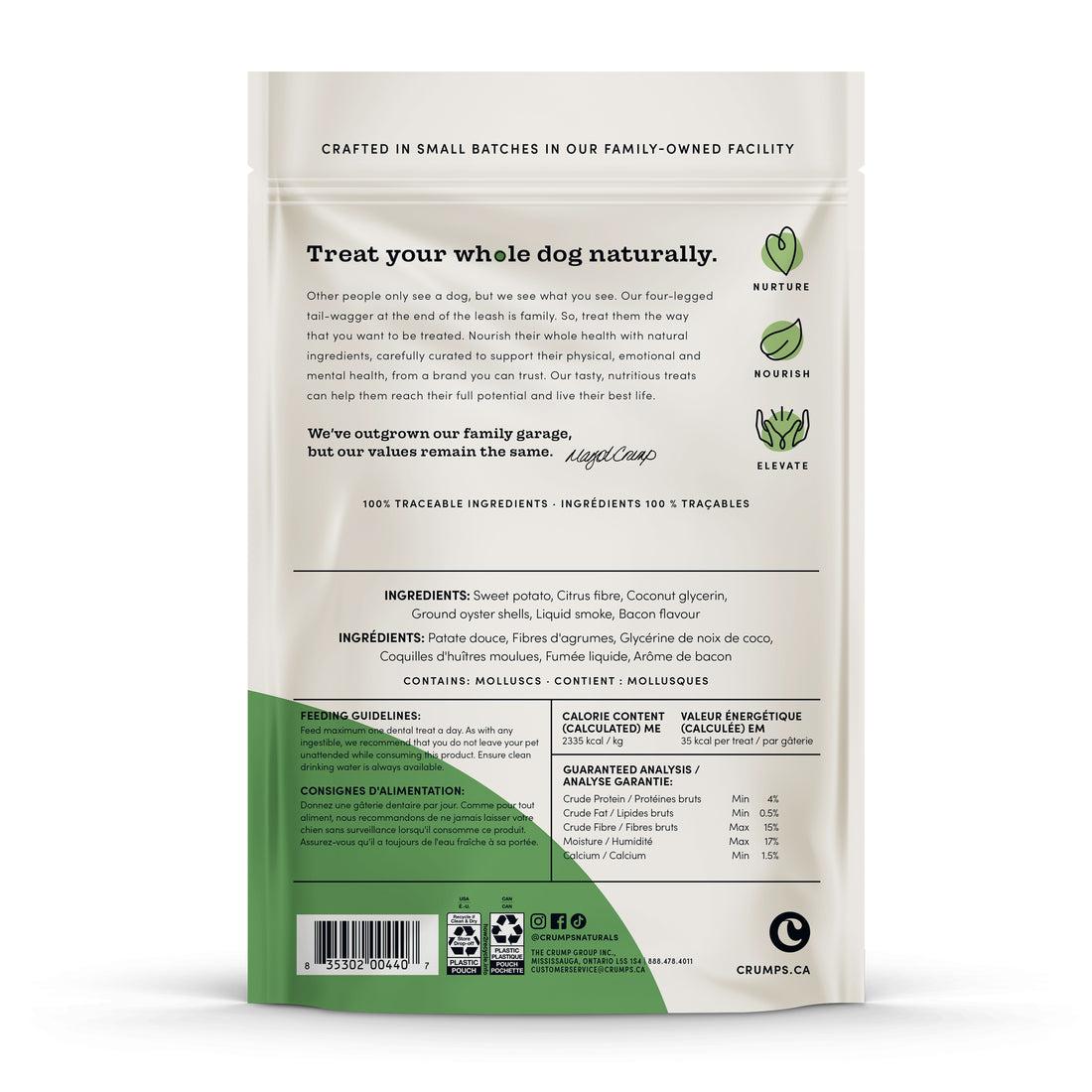 Crumps' Naturals Plaque Busters Bacon Dental Sticks Dog Treats, 7-in, 50-count (Size: 7-in, 50-count)