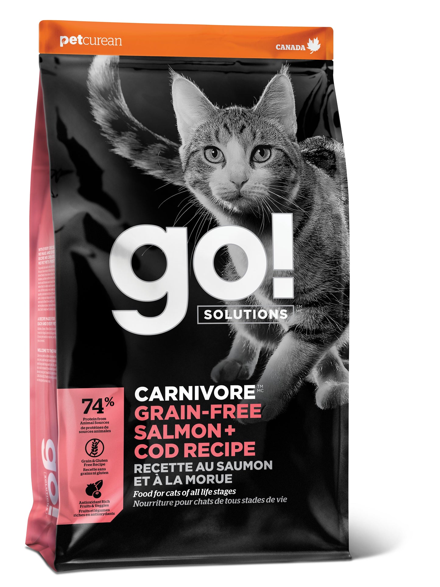 Go! Solutions Carnivore Salmon + Cod Grain-Free Dry Cat Food, 3-lb (Size: 3-lb)