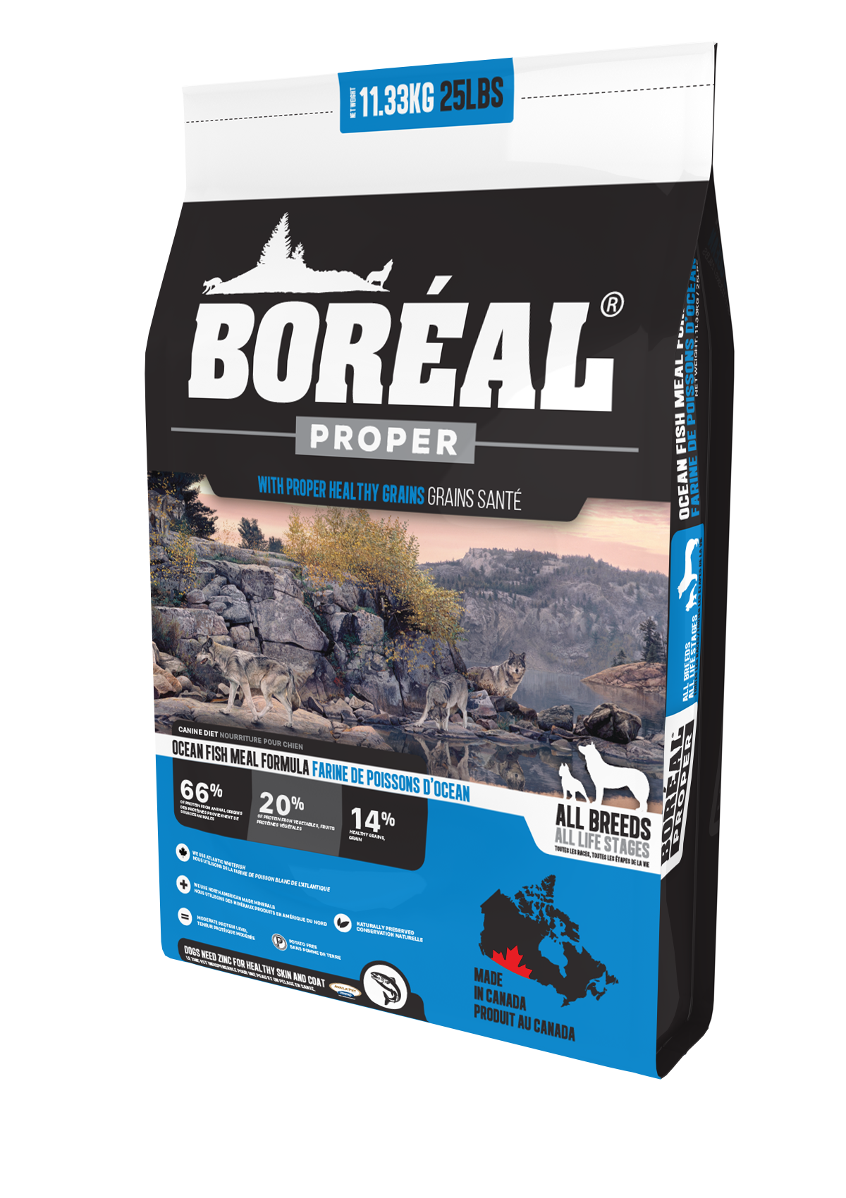 Boreal Proper Ocean Fish Meal - Low Carb Grains Dry Dog Food, 2.26kg (Size: 2.26kg)