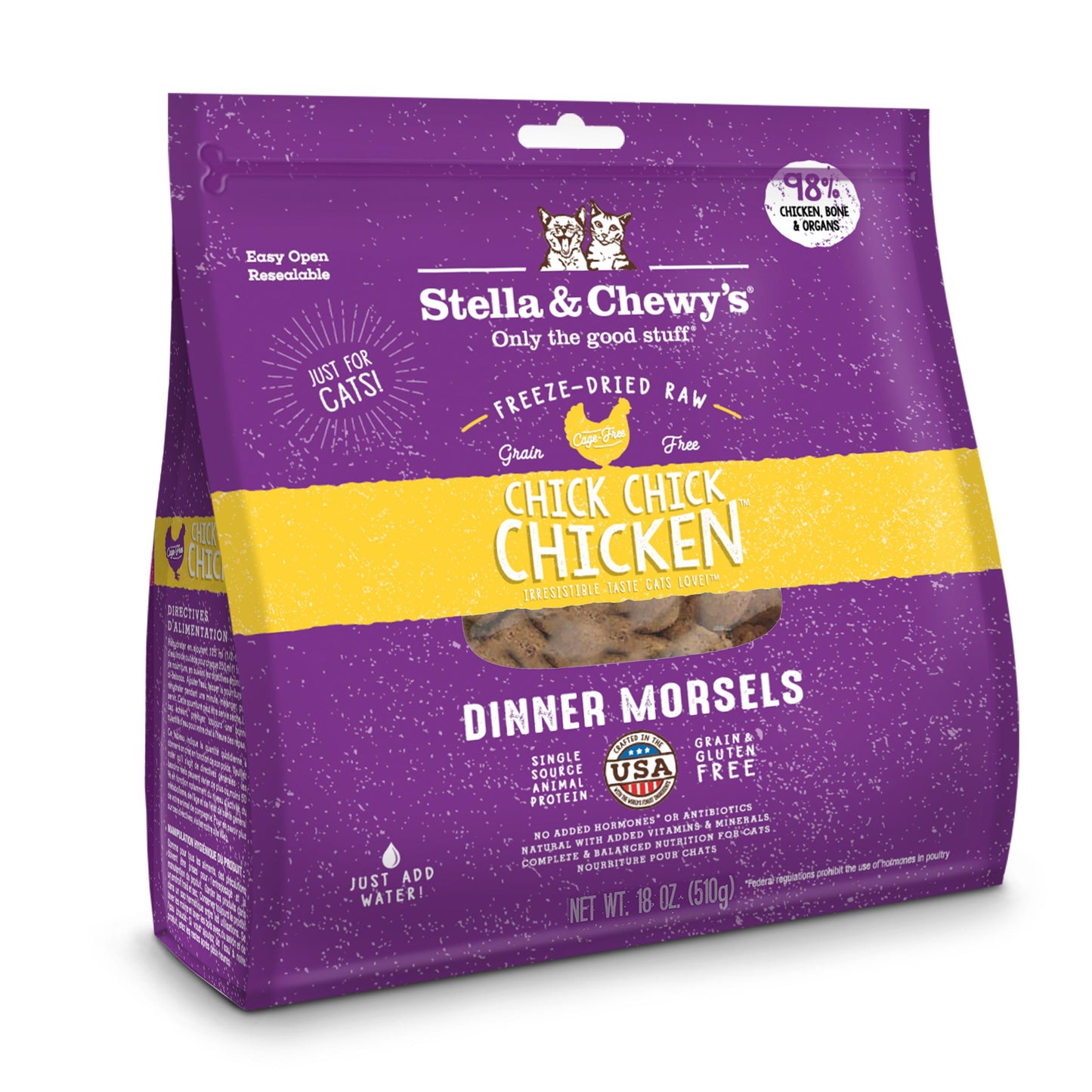 Stella & Chewy's Chick Chick Chicken Dinner Freeze-Dried Cat Food, 18-oz