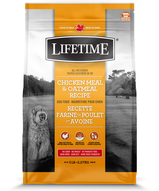 Lifetime Chicken Meal & Oatmeal Recipe Dry Dog Food, 5-lb
