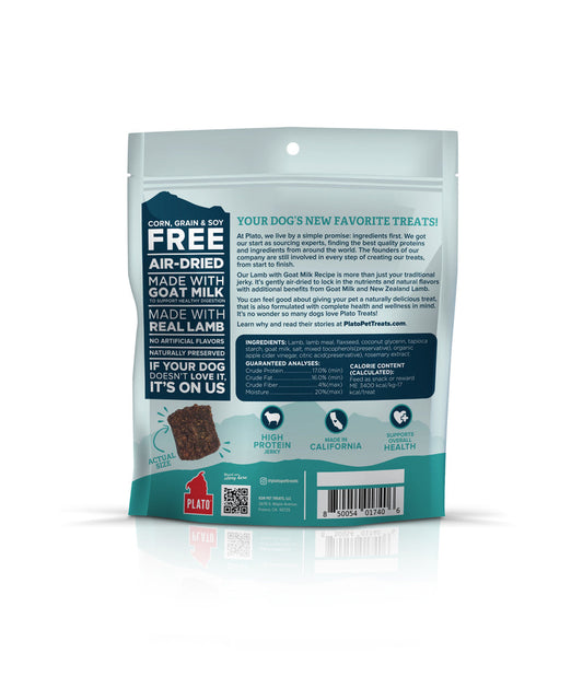 PLATO PET TREATS Lamb with Goat Milk Jerky Bites, 6-oz
