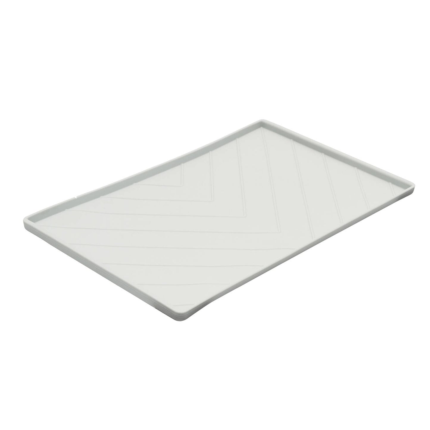 Messy Mutts Silicone Mat with Metal Rods, Lrg, Light Grey