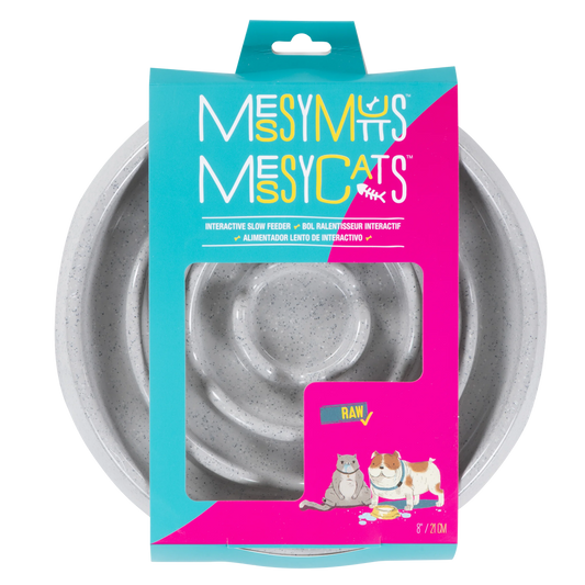 Messy Mutts Interactive Slow Feeder, 1.75 Cup, Speckled Light Grey