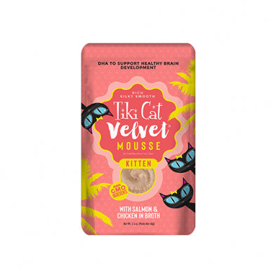 Tiki Cat® Velvet Mousse™ Kitten Mousse with Salmon & Chicken in Broth Wet Cat Food 2.4oz