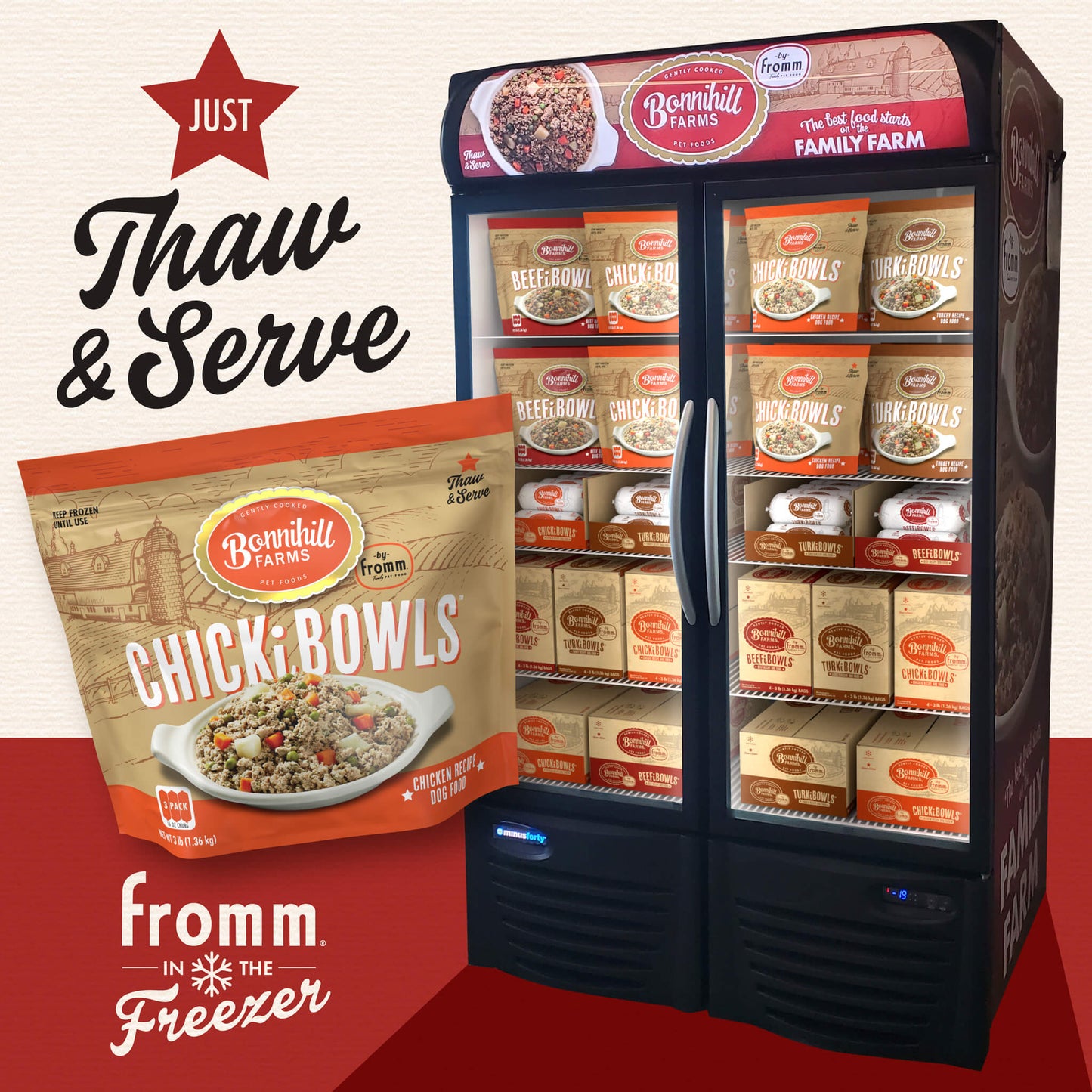 Bonnihill FARMS™ CHICKiBOWLS™ Chicken Recipe Frozen Dog Food, 3 x 1-lb Pouch