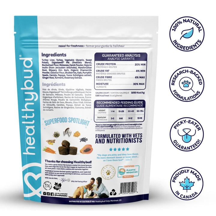 Healthybud Gut Booster Dog Treats - Turkey 130g