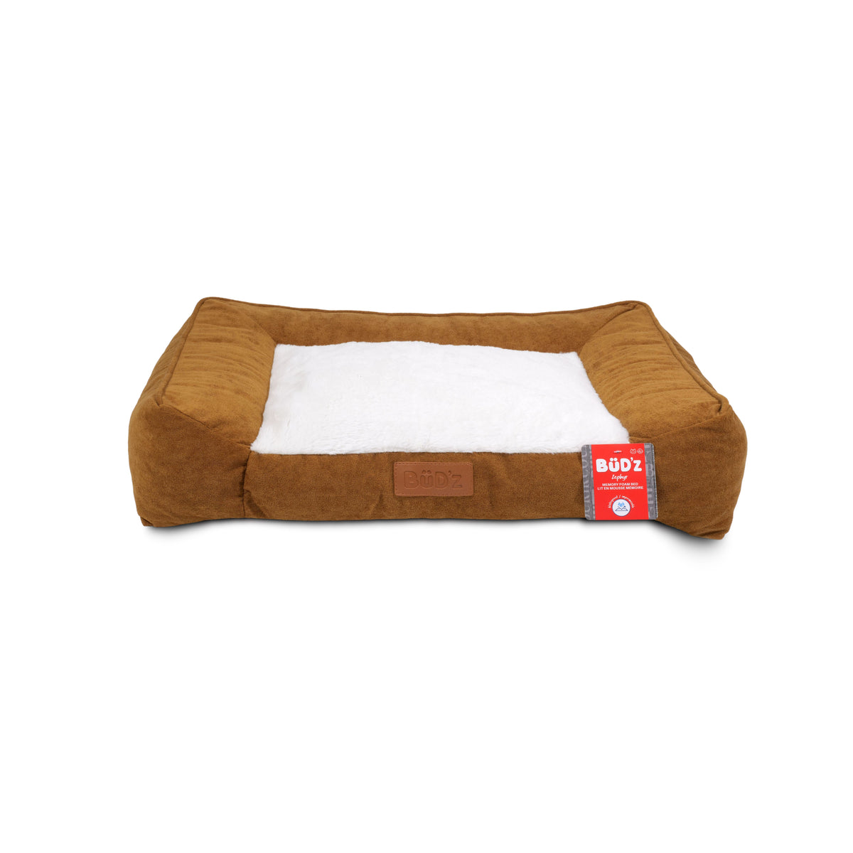 Bud'Z Zephyr Memory Foam Dog Bed Tan Medium 28x21x6-in