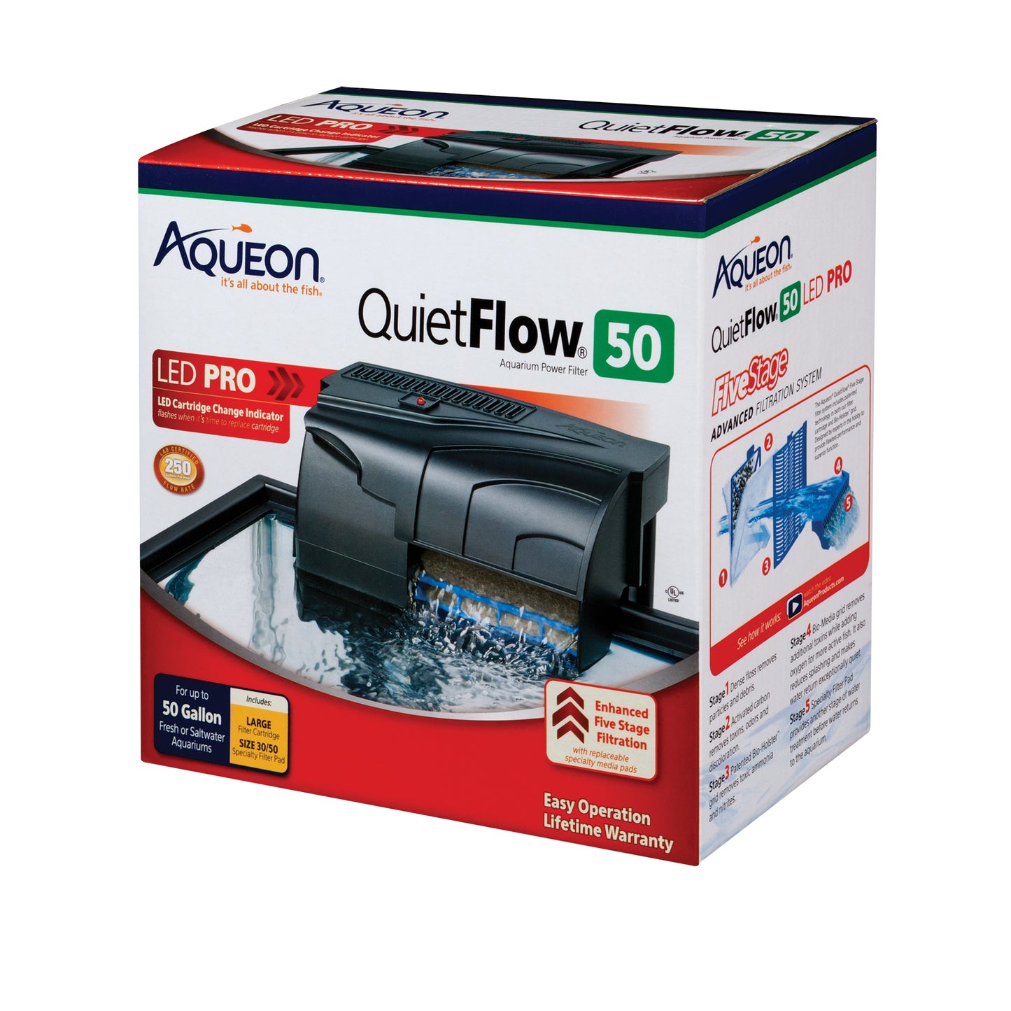 Aqueon® QuietFlow® LED PRO Aquarium Power Filters 50