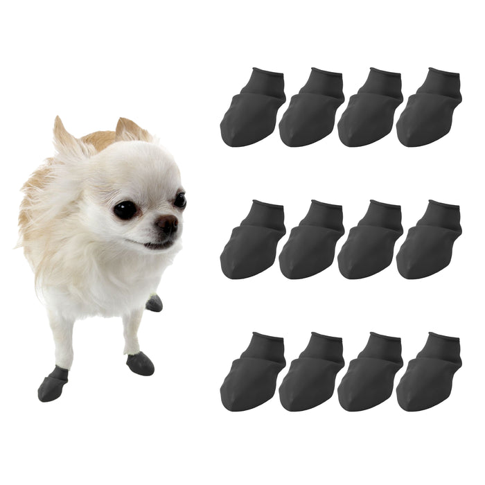 PawZ Waterproof Dog Boots, Black, Tiny, 12-Pack