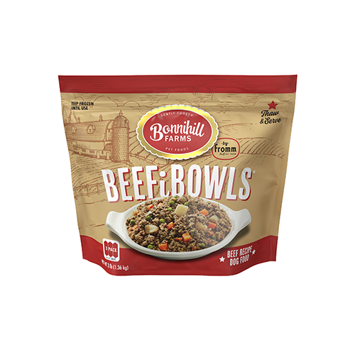Bonnihill FARMS™ BEEFiBOWLS™ Beef Recipe Frozen Dog Food 3 x 1-lb Pouch