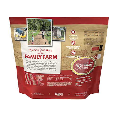 Bonnihill FARMS BEEFiBOWLS Beef Recipe Frozen Dog Food 3 x 1-lb Pouch