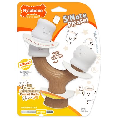 Nylabone Strong Chew Marshmallow Stick Marshmallow & Peanut Butter Large