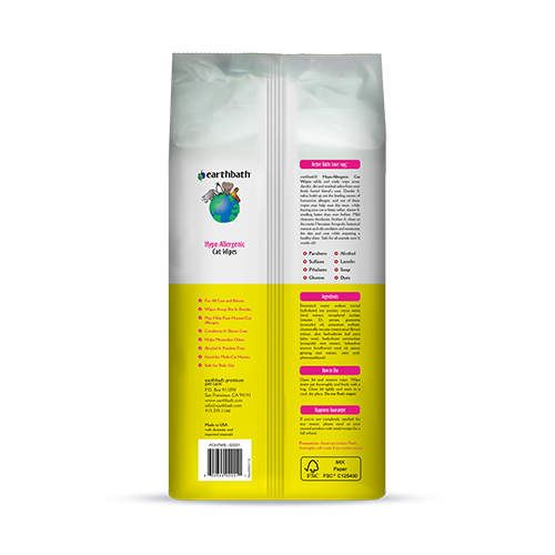 earthbath Hypo-Allergenic Cat Grooming Wipes Fragrance Free (100-ct)