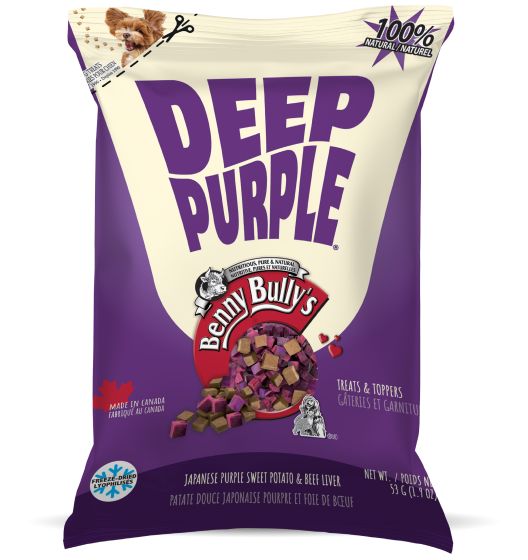 Benny Bullys Dog Treats - Deep Purple - Beef Liver And Japanese Purple Sweet Potato, 55-g