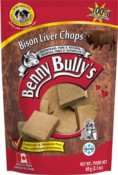 Benny Bully's Bison Liver Chops Dog 60g