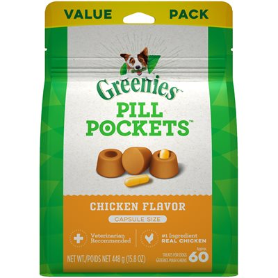 Greenies Canine Pill Pockets Treats Chicken Flavor for Capsules 15.8oz