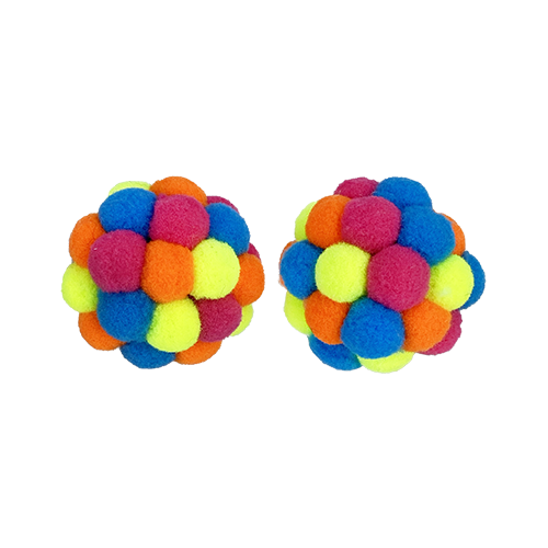 Multipet® PomPom Rattle Cat Toy - 2 Pack