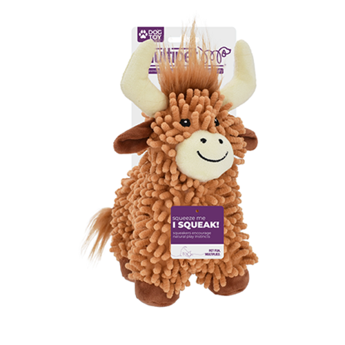 Multipet Floppy Highland Cow Dog Toy