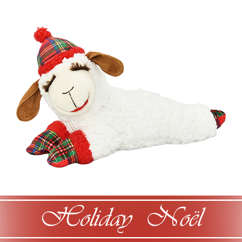 Multipet™ HOLIDAY Lamb Chop® Red Plaid Dog Toy, 10.5"