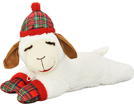 Multipet™ HOLIDAY Lamb Chop® Red Plaid Dog Toy, 24"