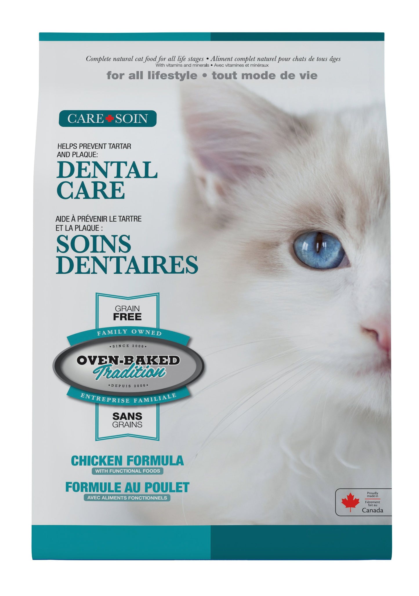 Oven-Baked Tradition Dental Care All Life Style Grain Free Chicken Cat, 5-lb