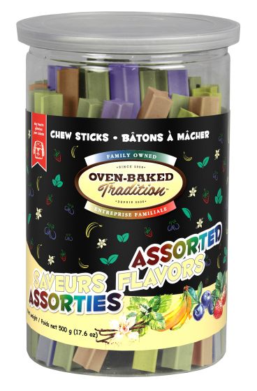Oven-Baked Tradition Assorted Flavours Chew Sticks Dog, 500-g