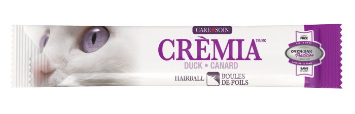 Oven-Baked Tradition - Crèmia Lickable Treats - Grain-Free Hairball Duck - 12 Tubes