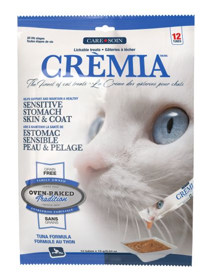 Oven-Baked Tradition - Crèmia Lickable Treats - Grain-Free Skin & Stomach Tuna - 12 Tubes
