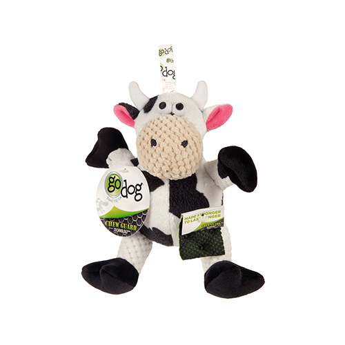 goDog Checkers™ Sitting Cow Medium Dog Toy