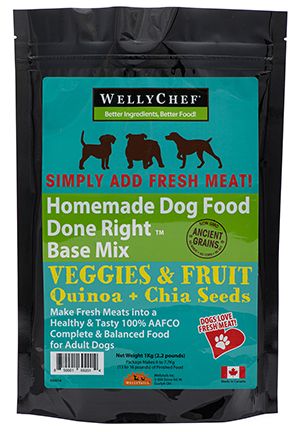 Wellychef Veggie And Fruit Quinoa Chia Dog Food Base Mix Adult Dog 1kg