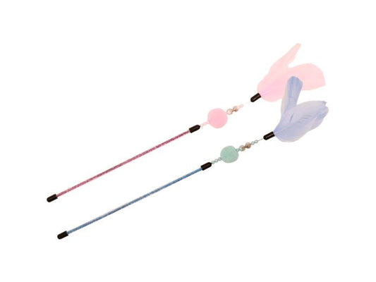 Bud'Z Feather Duster Toy For Cats Cotton Candy Single Ball Cat, 35-cm