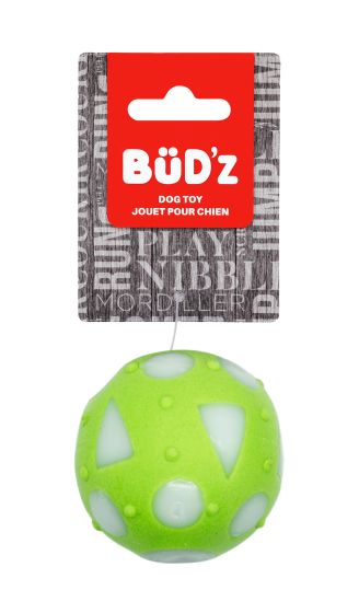 Bud'Z Rubber Dog Toy - Small Full Ball, Lime Green