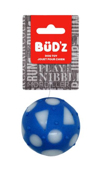 Bud'Z Rubber Dog Toy - Small Full Ball, Blue