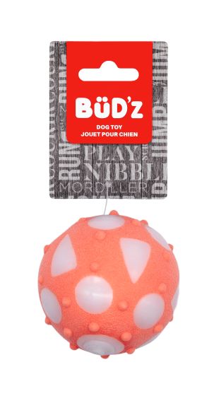 Bud'Z Rubber Dog Toy - Large Full Ball, Coral