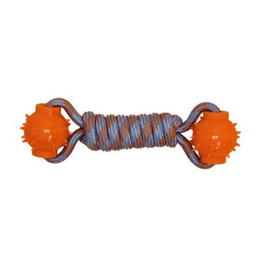 Bud'Z Floating Rope Toy For Dog Dumbbell Orange and Blue 24-cm