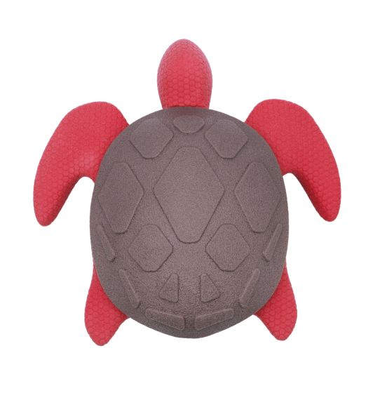 Bud'Z Floating Rubber Dog Toy With Squeaker - Turtle Red 6-in