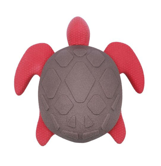 Bud'Z Floating Rubber Dog Toy With Squeaker - Turtle Red 6-in