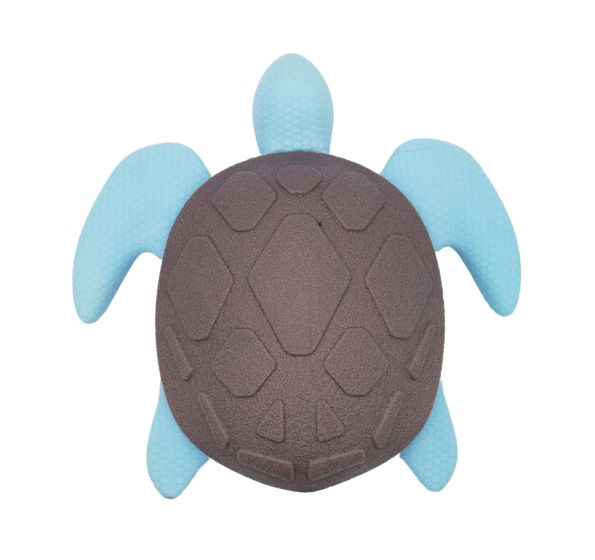 Bud'Z Floating Rubber Dog Toy With Squeaker Turtle Blue 6-in