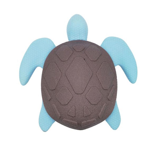 Bud'Z Floating Rubber Dog Toy With Squeaker Turtle Blue 6-in