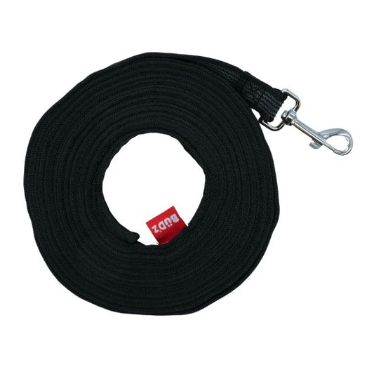 Bud'Z Long Training Leash with Anti-Slip Strips Black 30-ft x 1-in