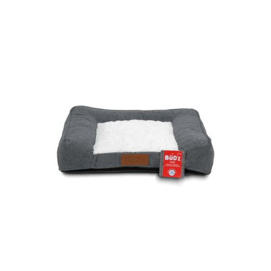 Bud'Z Zephyr Memory Foam Bed, Grey, Small (20x16x5-in)