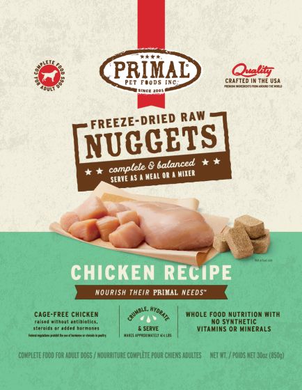 Primal Freeze Dried Chicken Nuggets Dog, 30-oz
