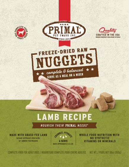 Primal Freeze Dried Lamb Nuggets Dog, 30-oz